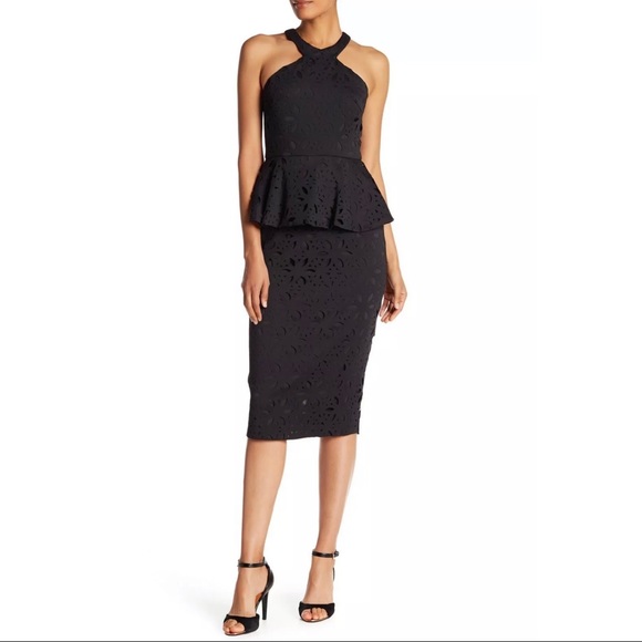 Trina Turk Dresses & Skirts - Trina Turk eyelet laser cut black peplum dress 4